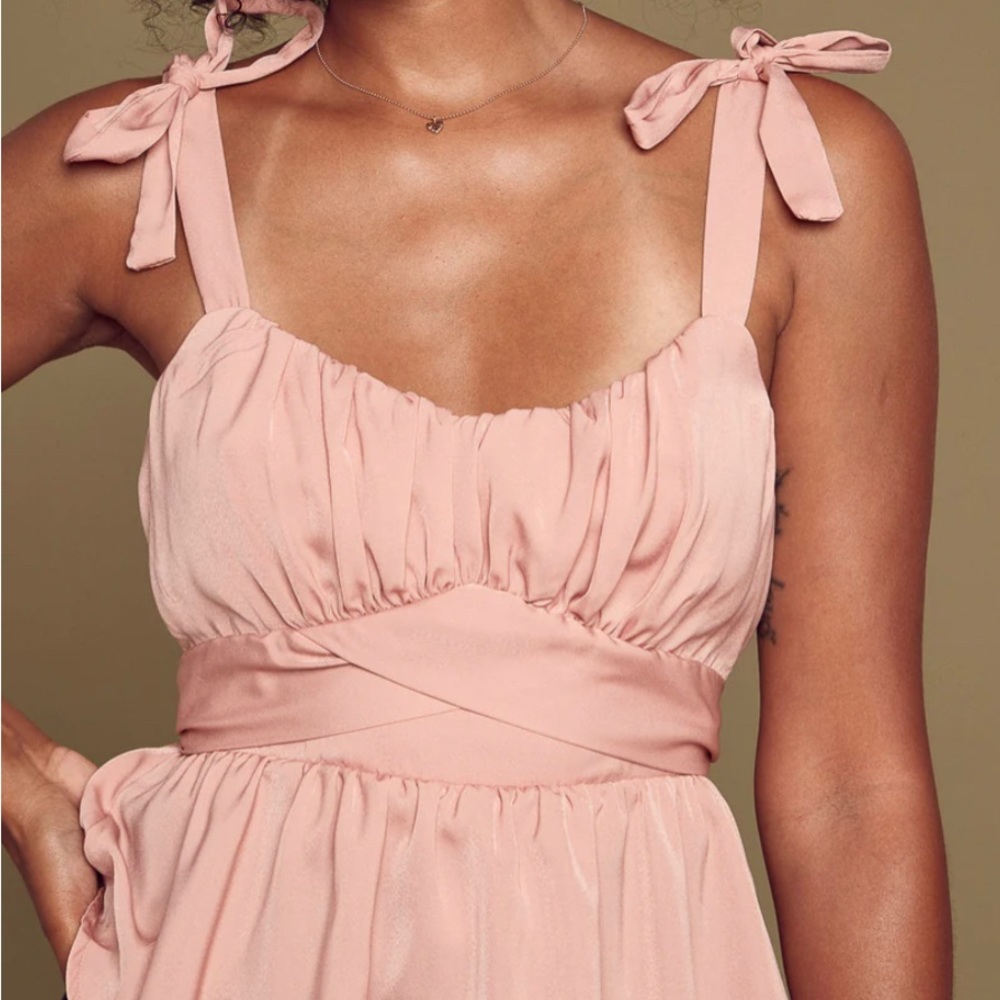 NWOT Francesca’s pink bow top